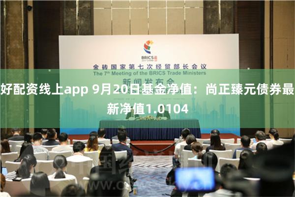 好配资线上app 9月20日基金净值：尚正臻元债券最新净值1.0104