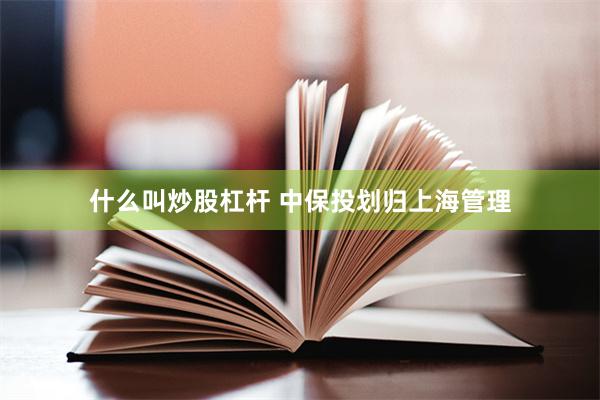 什么叫炒股杠杆 中保投划归上海管理