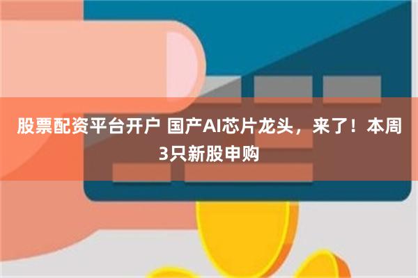 股票配资平台开户 国产AI芯片龙头，来了！本周3只新股申购